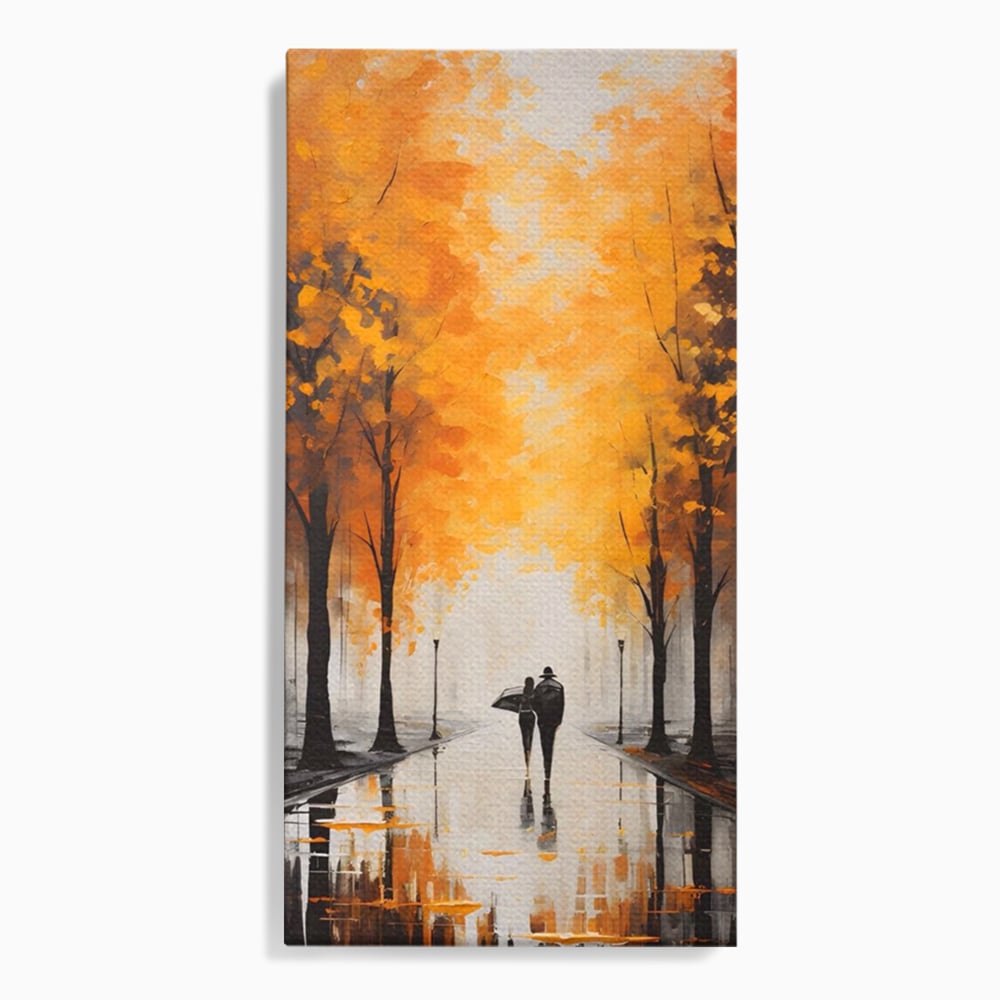 Tablou canvas cu tablou canvas cuplu sub umbrela, fara rama, pe sasiu de lemn